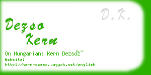 dezso kern business card